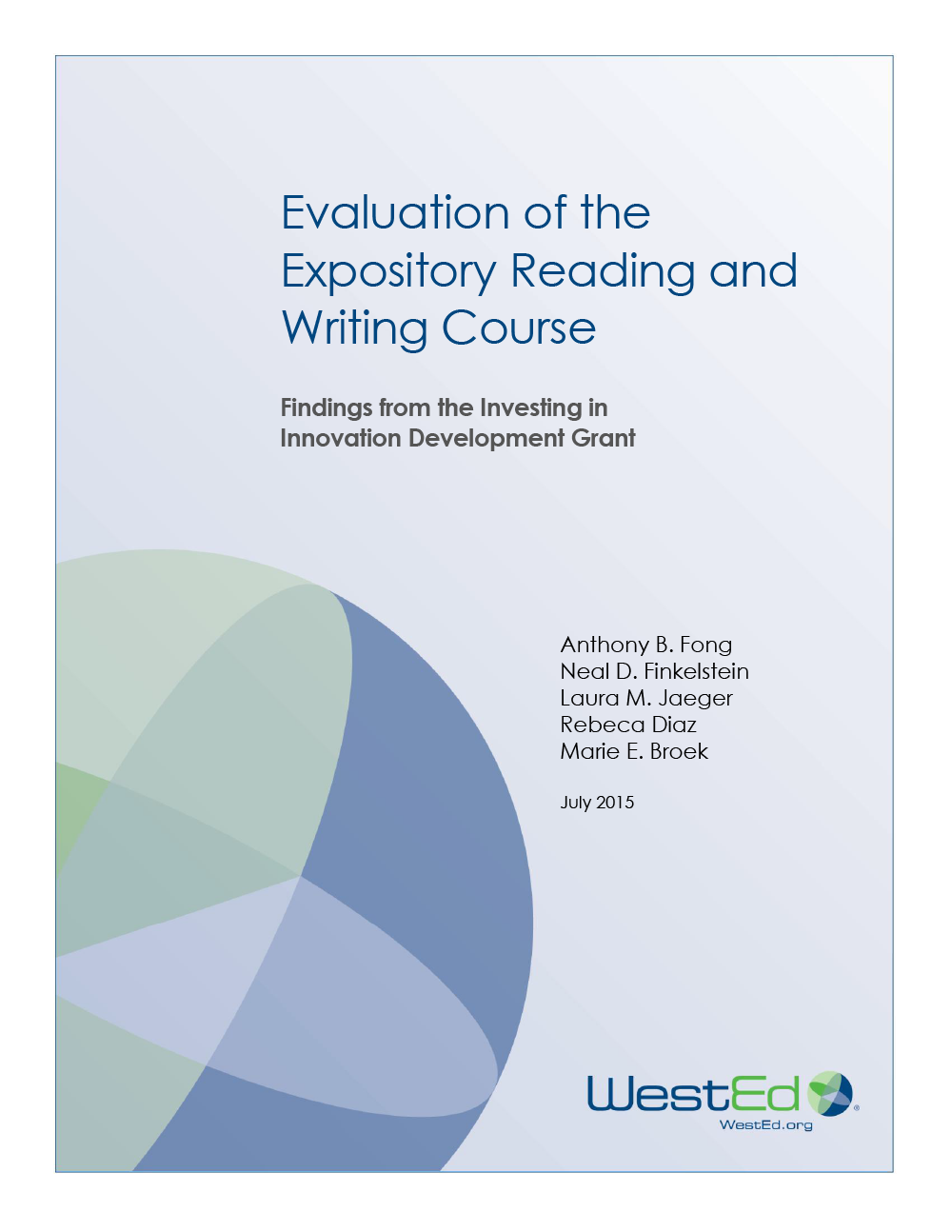 Evaluation of the Expository Reading and Writing Course: Findings 