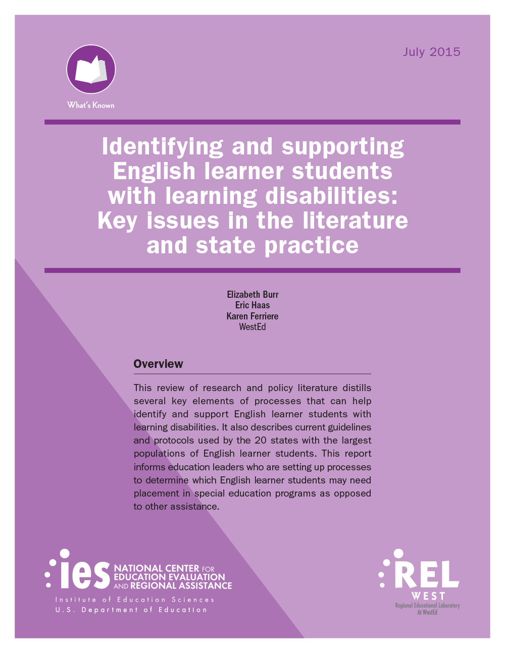 Identifying and Supporting English Learner Students with Learning