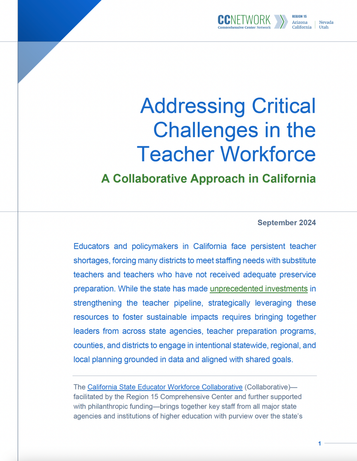 Addressing Critical Challenges in the Teacher Workforce A