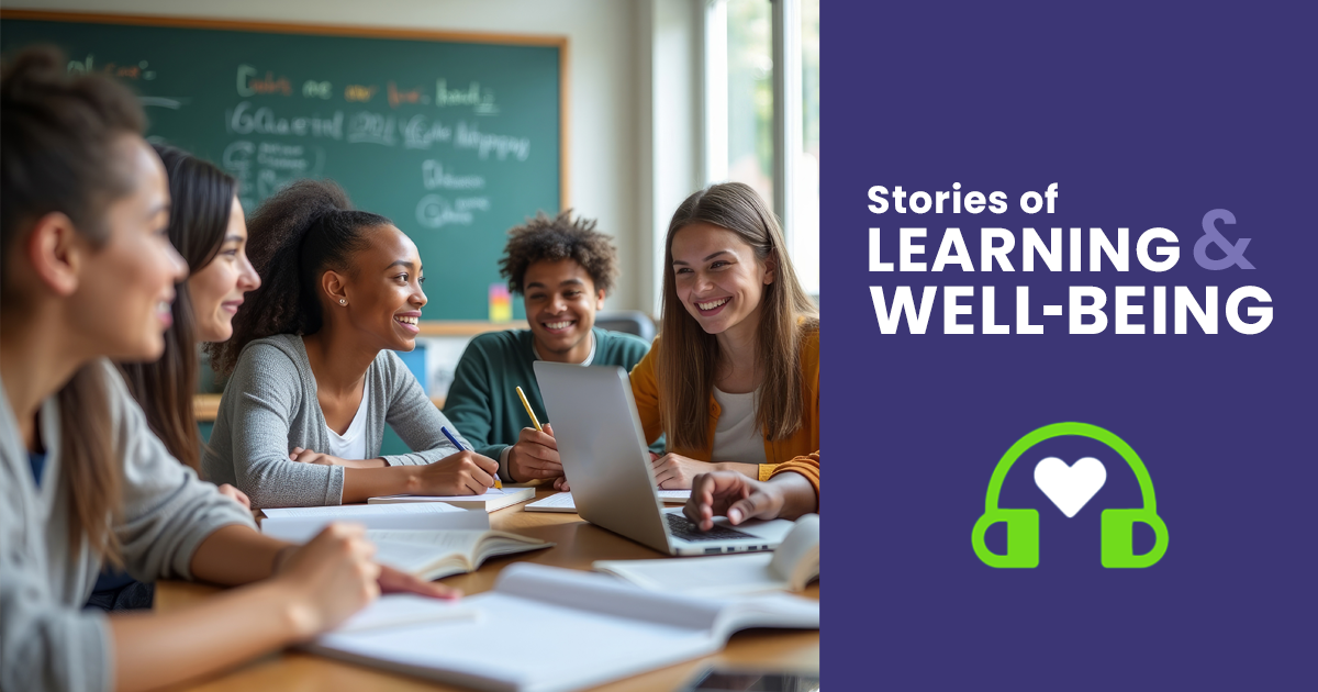 A group of high school students working together.