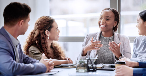 Education leaders having a discussion