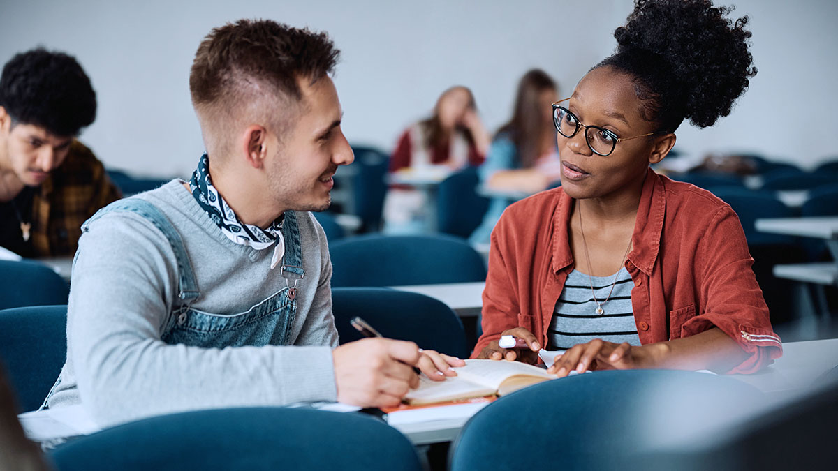 Two teachers talking