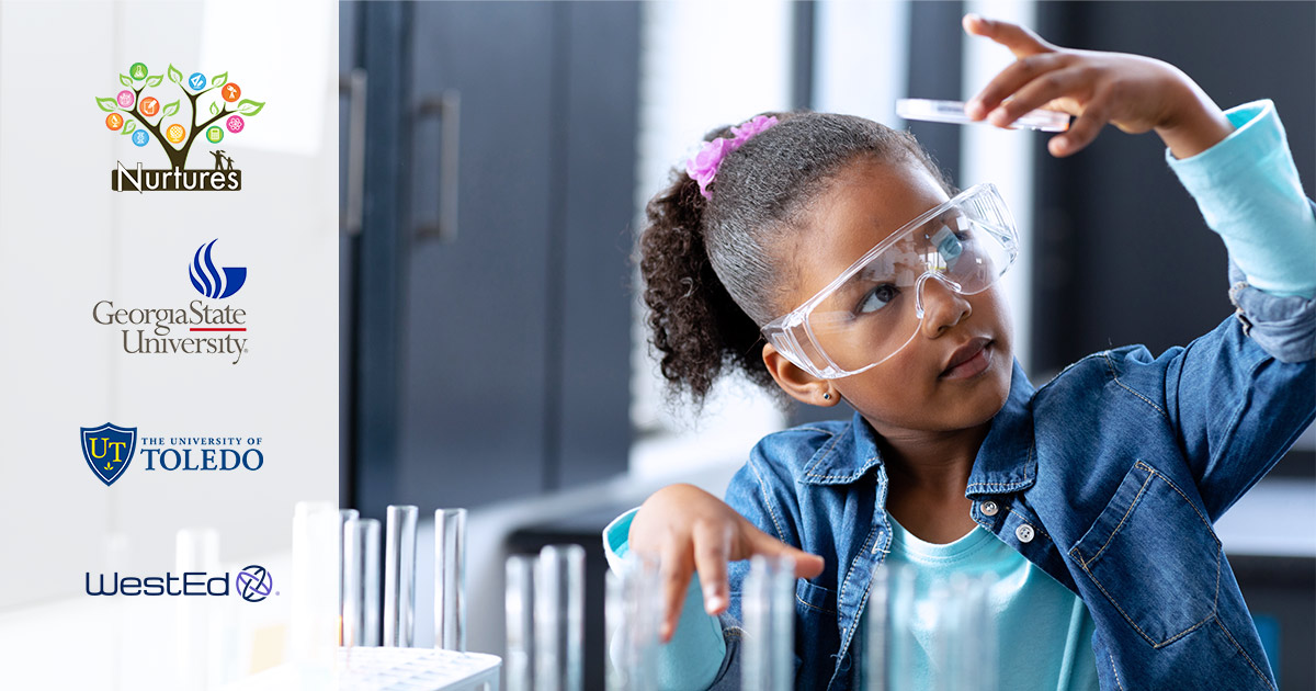 Young student in a science class